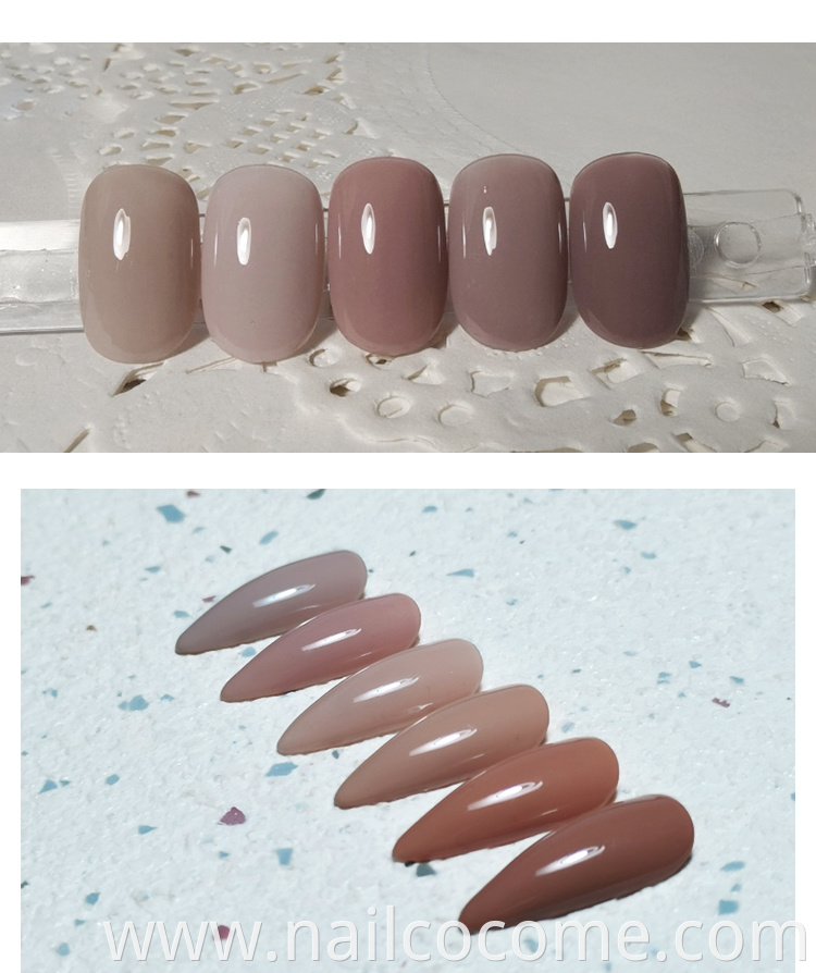 CCO free sample non toxic 53 natural color Nude rubber base gel bulk uv polish gel OEM